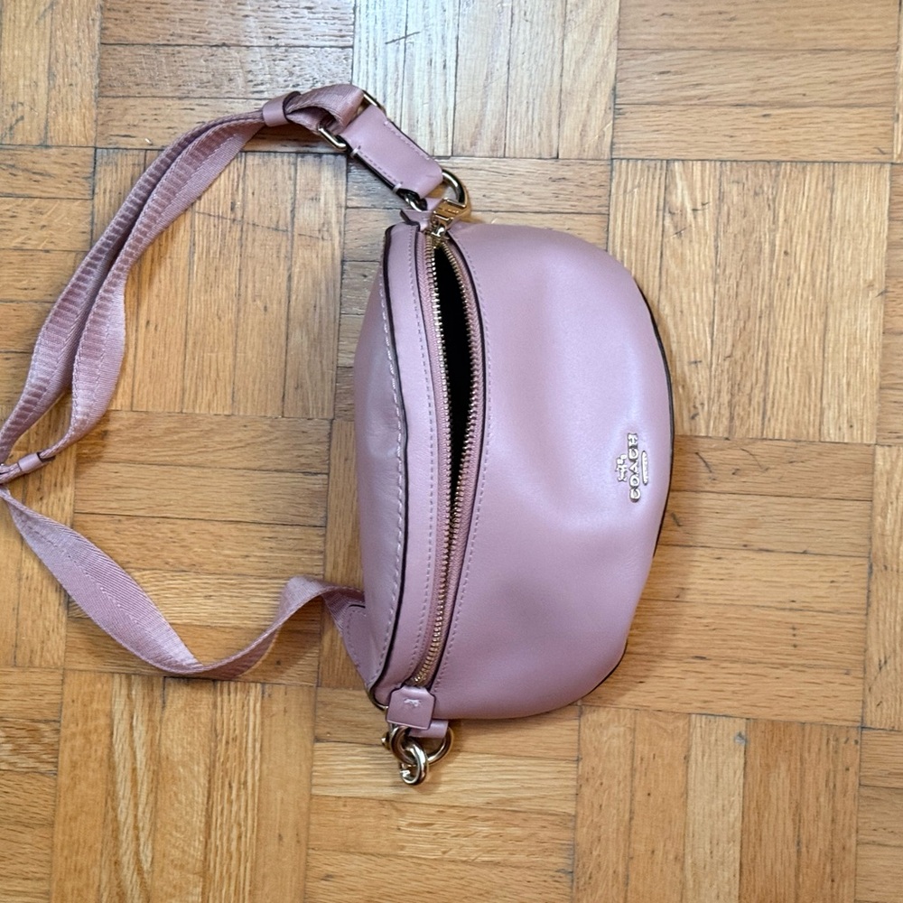 Coach Dusty Pink Leather Crossbody Belt Bag